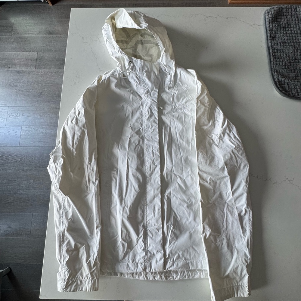 The North Face Women's White Rain Jacket with Hood